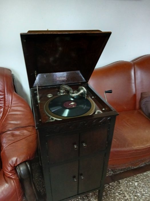 XIX w Mały Gramofon Szafkowy w Super Stanie Kolekcjonersko Muzealnym