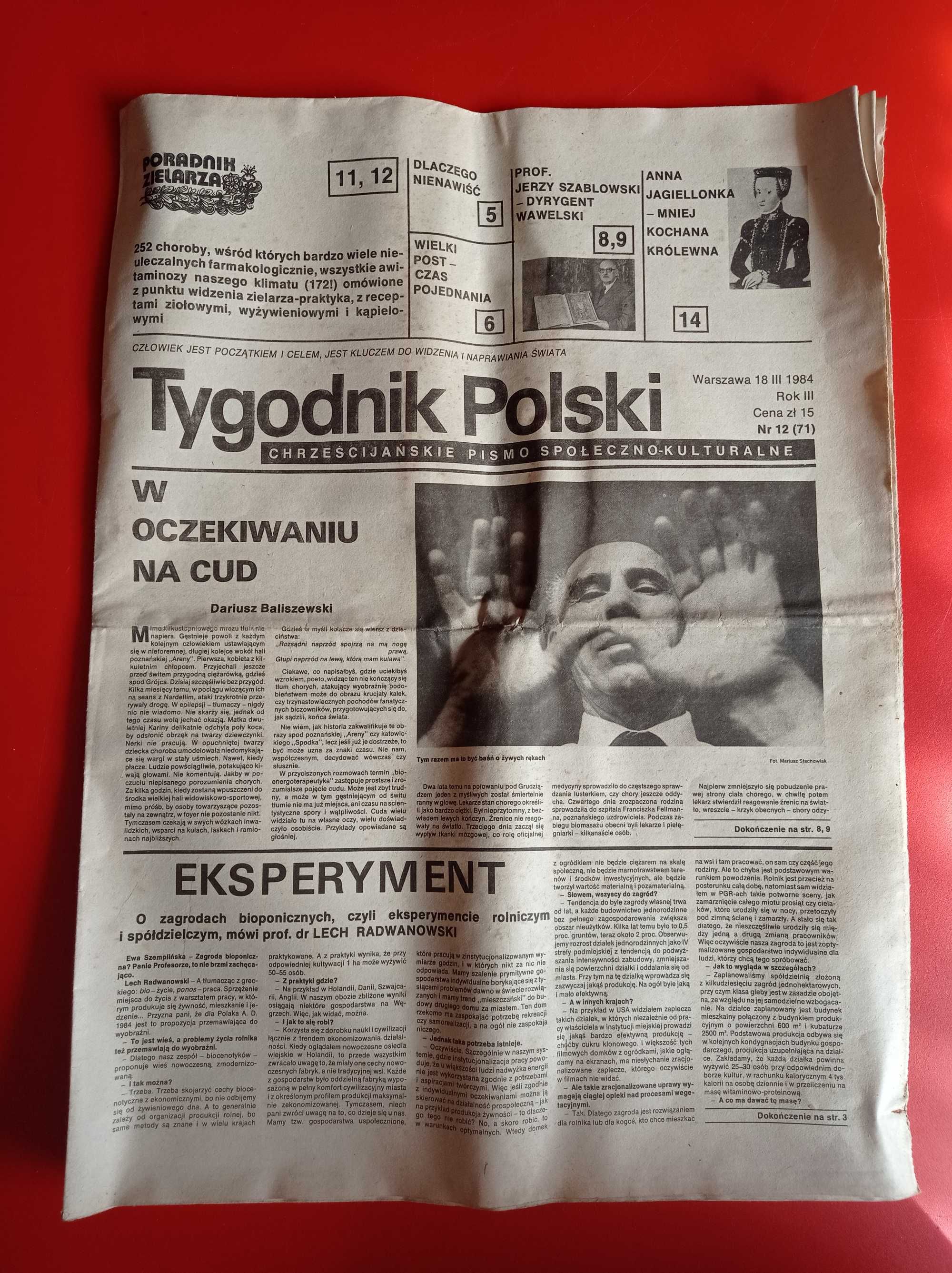 Tygodnik Polski, nr 12/1984, 18 marca 1984