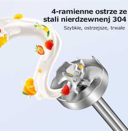 Blender ręczny FRESKO 4w1 1000W turbo + kubek + siekacz