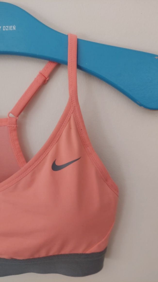 Nike top/biustonosz sport & fit pastel orange ideał r S/36