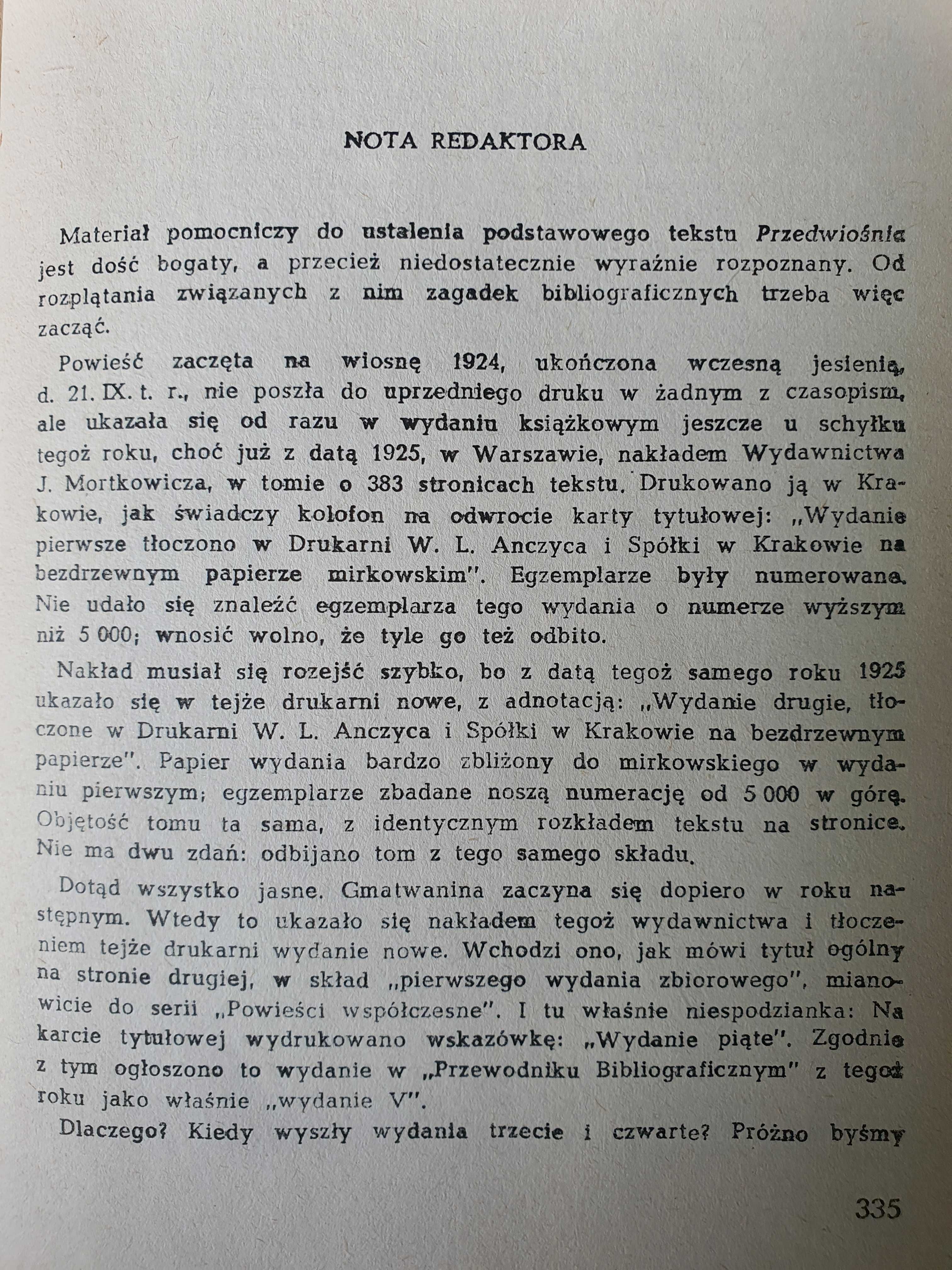 Przedwiośnie - Stefan Żeromski - wydanie z 1964 roku