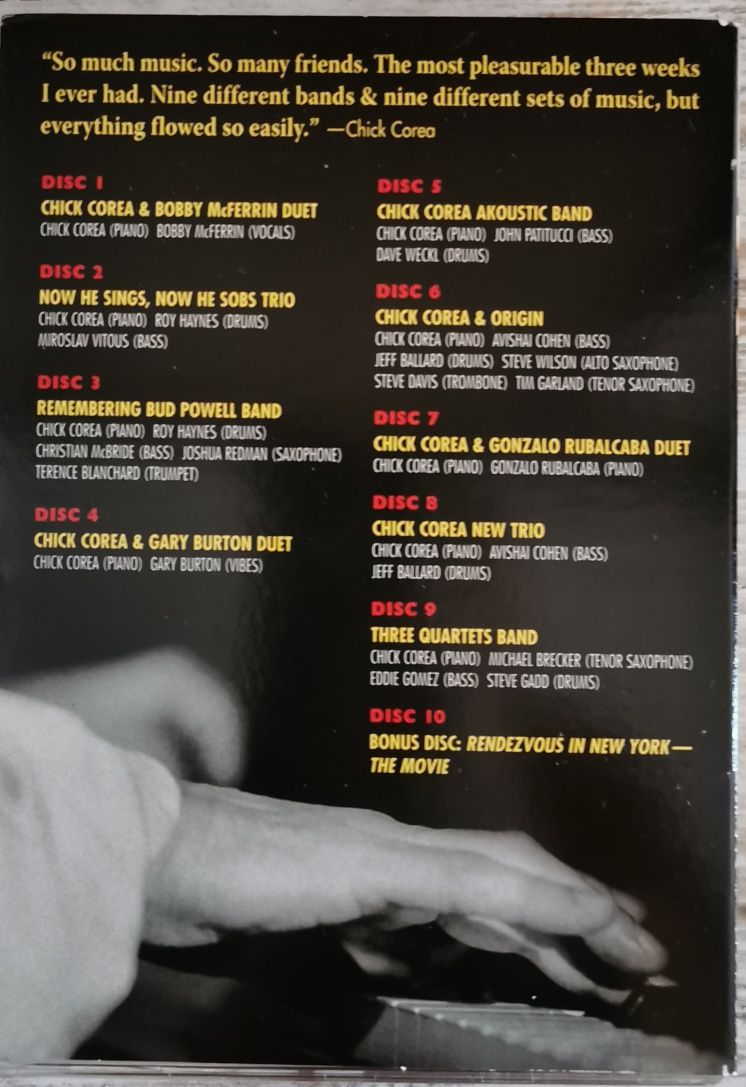 Chick Corea Rendezvous in New York, DVD box