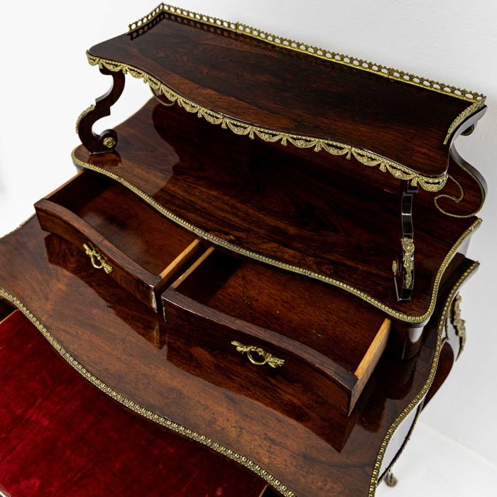 Damski sekretarzyk biurko Ludwik XV antyk Francja stare palisander