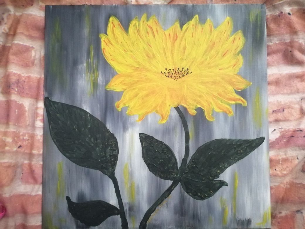 Obraz akrylowy żółty kwiat