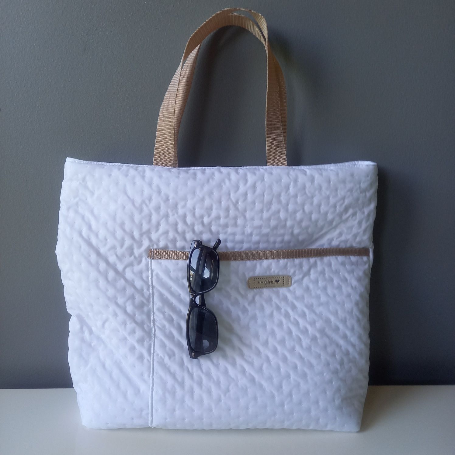 Biała torba shopper A4