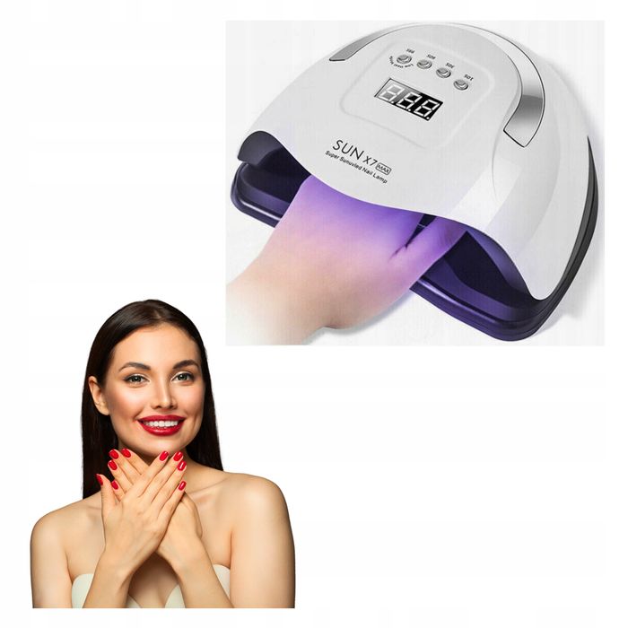 Lampa Uv Led do Paznokci Mocna do Żeli Hybryd Hybrydy Sun X7 220W LCD