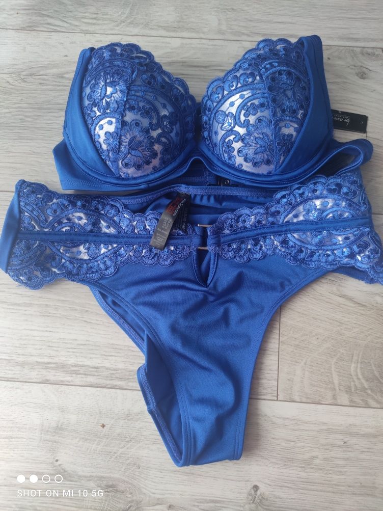 Anna Summers strój kąpielowy bikini syrenka niebieski NOWY roz 75 A