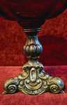 Patera rubinowa biedermeier platerowana ANTYK