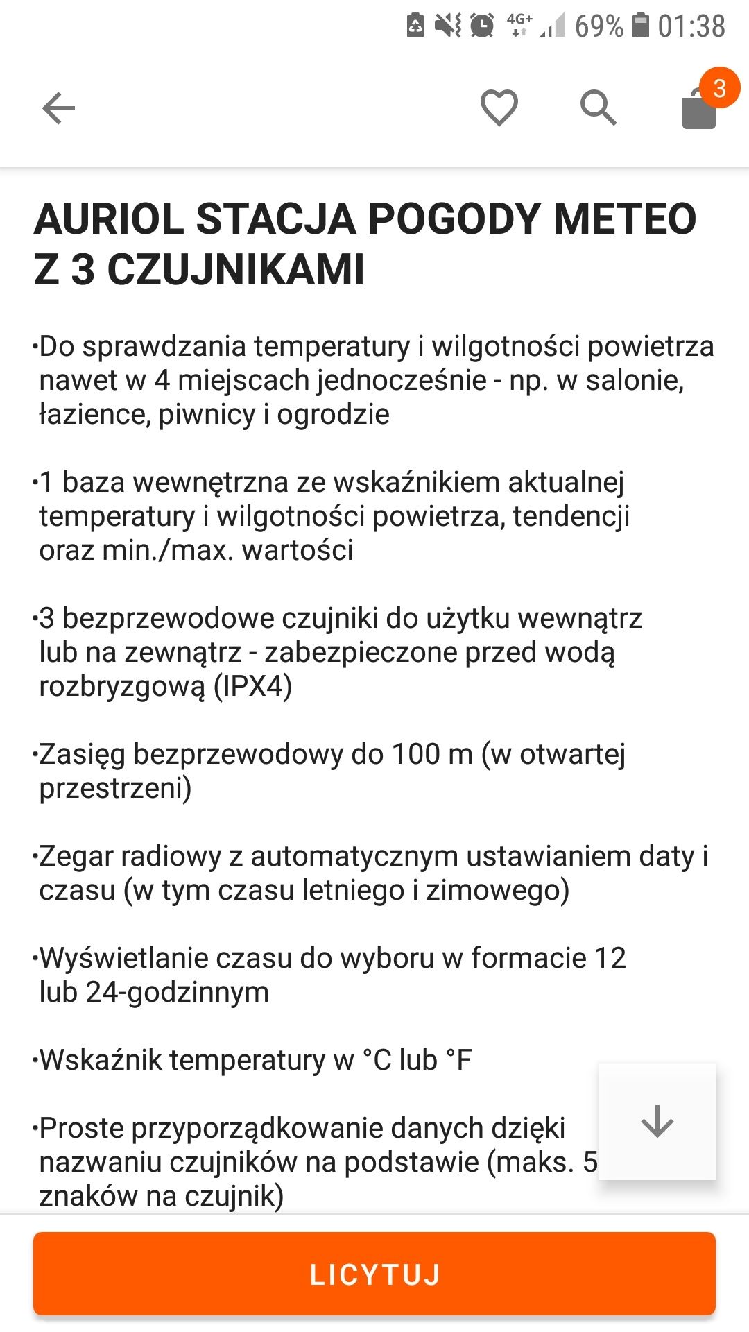 Nowa stacja pogodowa Auriol plus. Nowe paragon gw