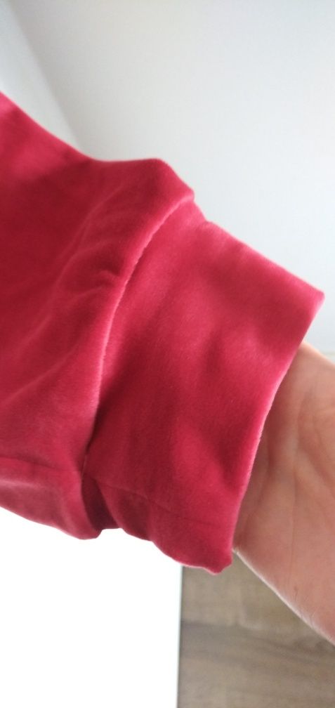 Welurowe dresy By Insomnia XL L M czerwone 42 40 nowe spodnie dresowe