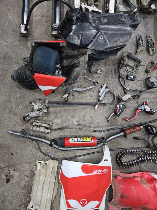 Honda CRF 250 4t części, 2009r plastiki, lagi, koła, bak zacisk moduł