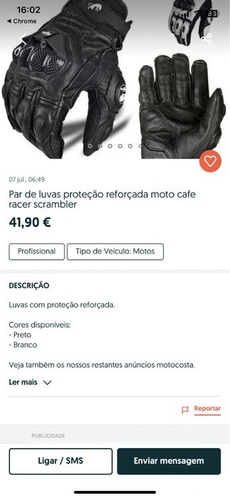 VENDO LUVAS DE MOTA /tacticas NUNCA USADAS
