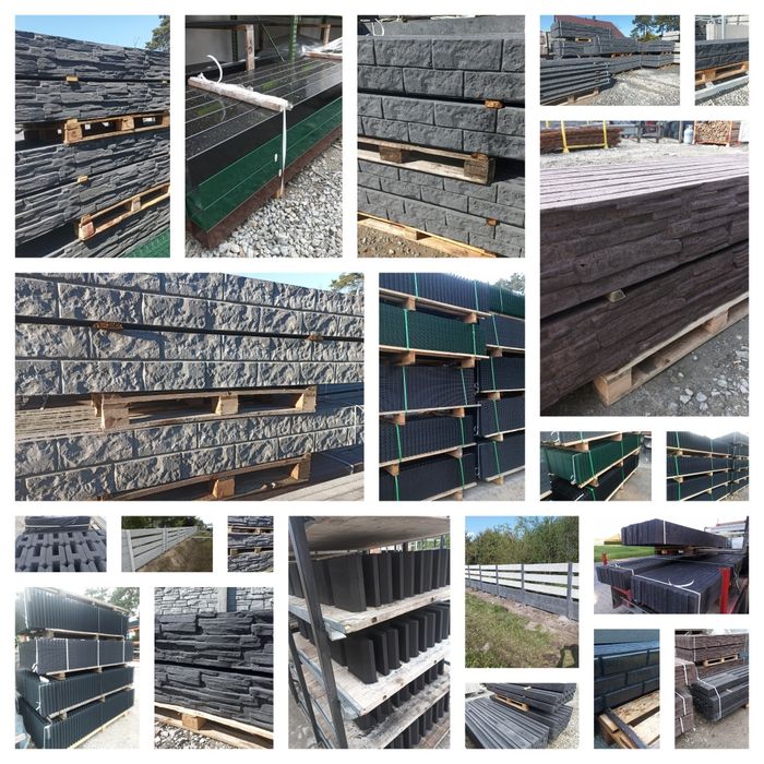 Podmurówka gtafit, płyty betonowe , ogrodzenia betonowe