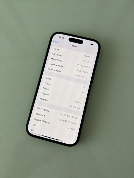 Apple iPhone 14 Pro 256GB 80% “ preto “ + carregador