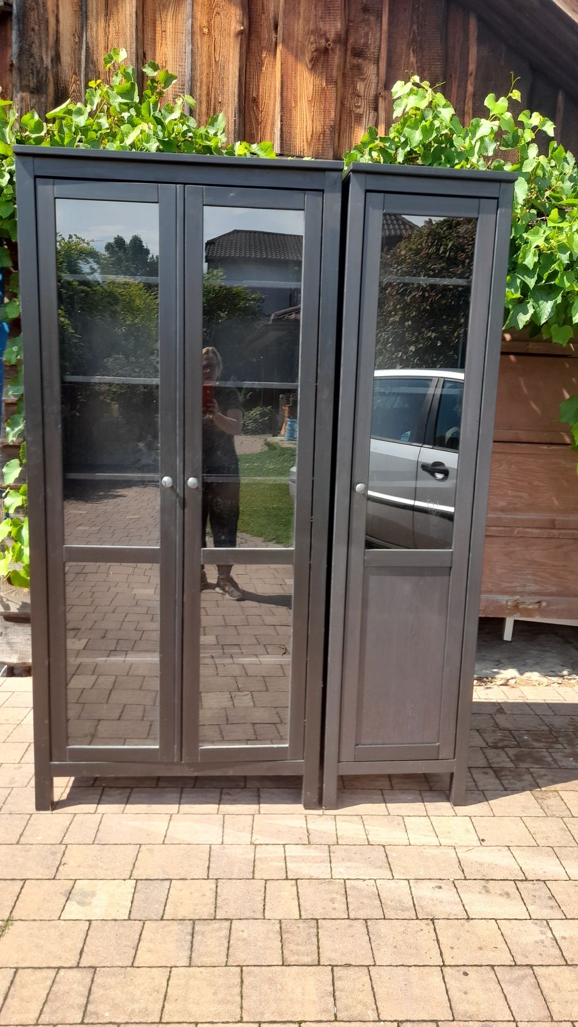 Witryny, biblioteczki, Ikea , Hemnes, lite drewno - 2 sztuki