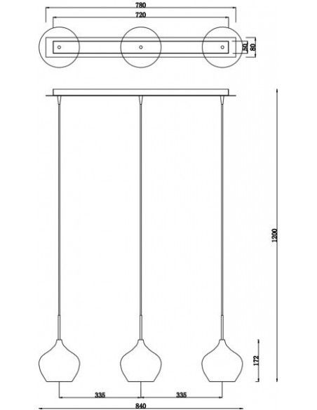 Lampa wisząca ZUMA LINE Libra MD2128B-3R Czerwona