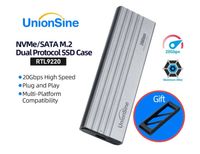Внешний карман UnionSine 20Gbps M.2 NVMe/SATA SSD to USB 3.2 адаптер