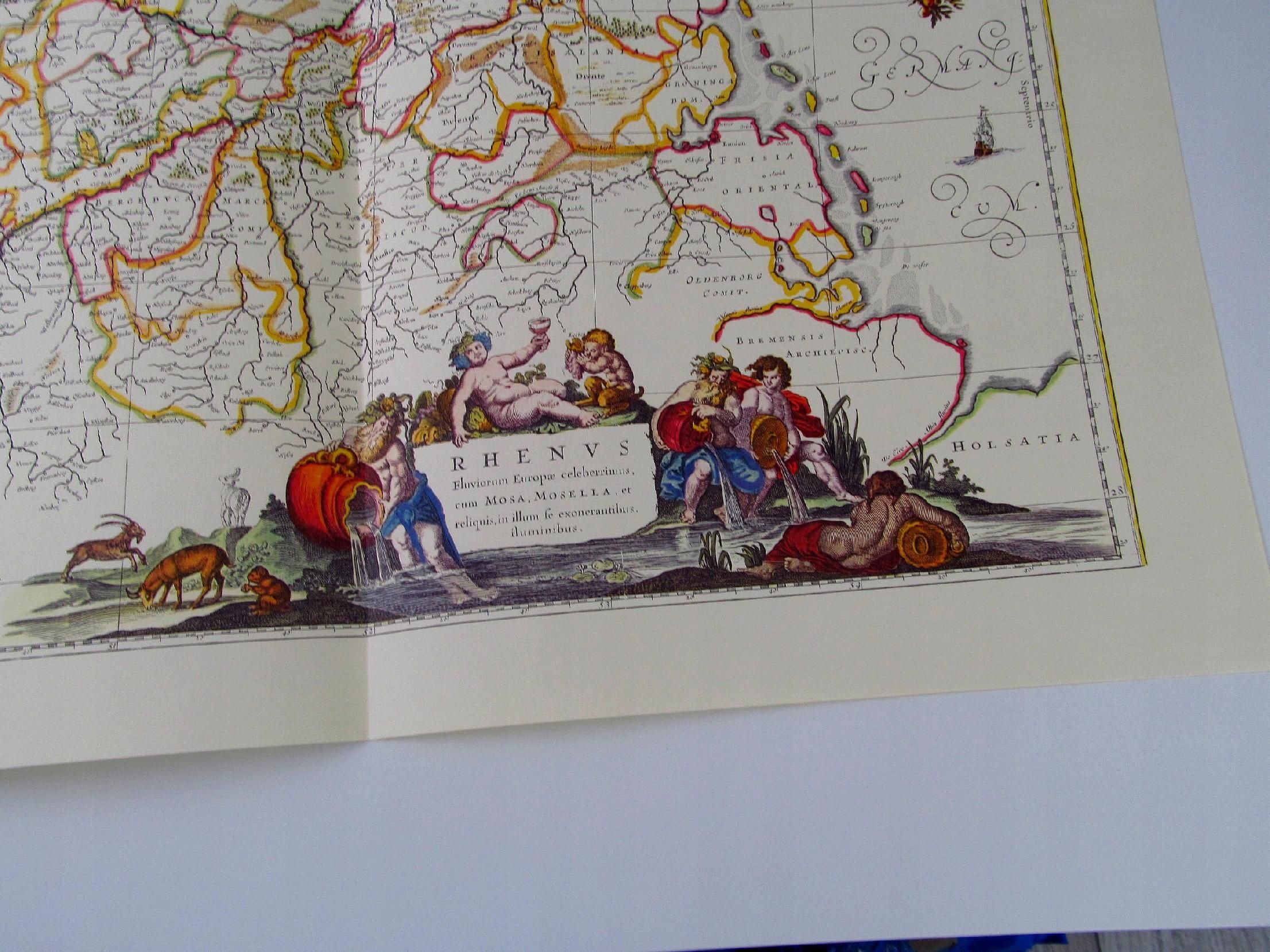 stara mapa 1663 ren niemcy europa rzeka godła 51