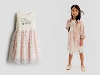 H&M Sukienka 134/140cm 8-10 Lat kremowa różowa Hello Kitty PROMOCJA