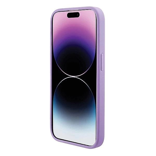Etui Guess Saffiano MagSafe do iPhone 15 Plus - fioletowe