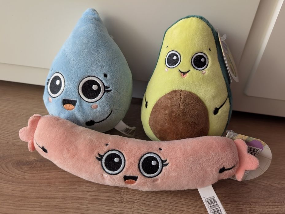 Pluszaki z biedronki Parówka, Kropelka wody, Awokado