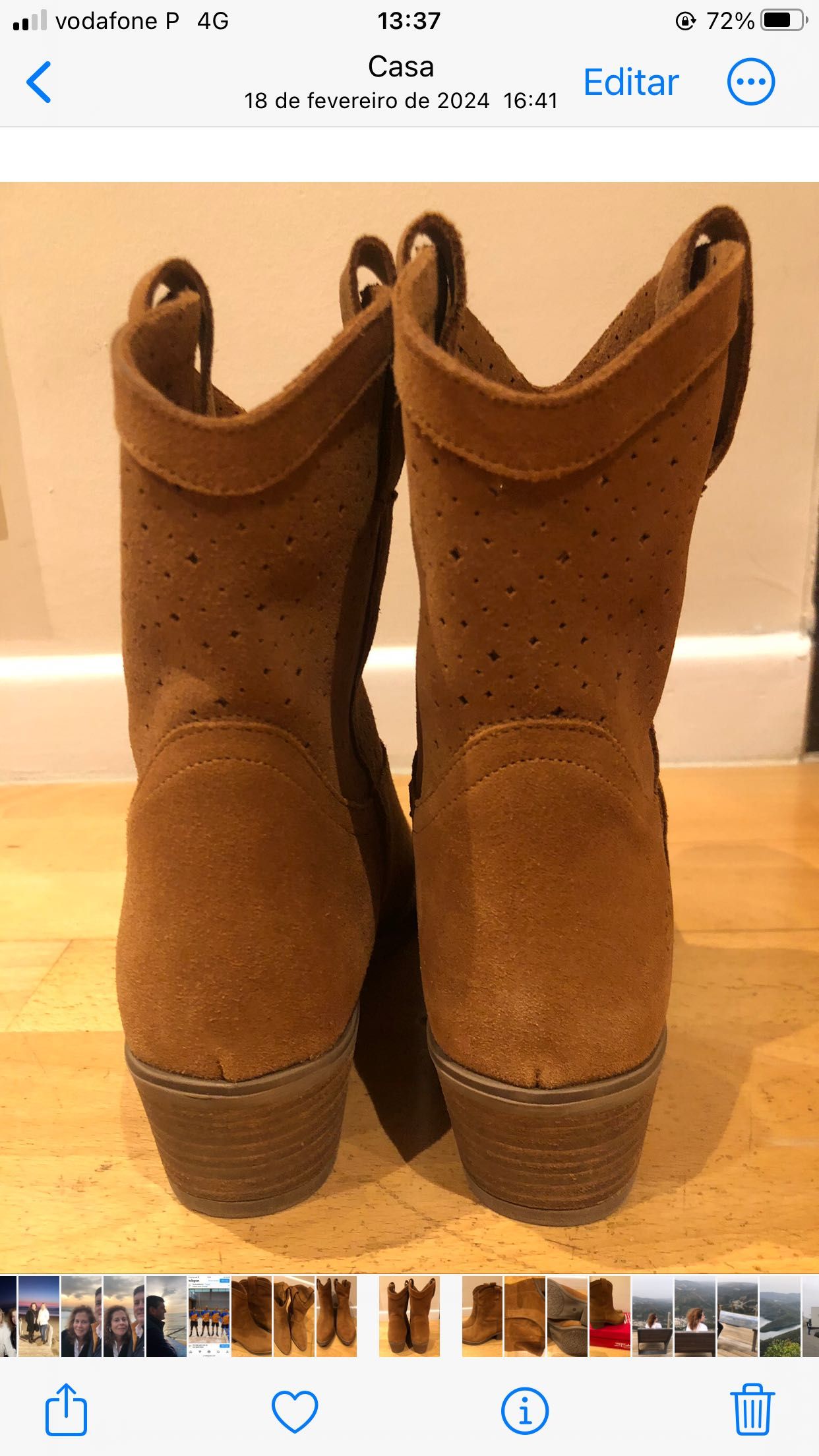 Botas de camurça, cor camel da marca Tapadas