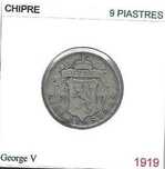 Chipre - - - 9 Piastres - 1919 - - - George V - - - Moeda de Prata