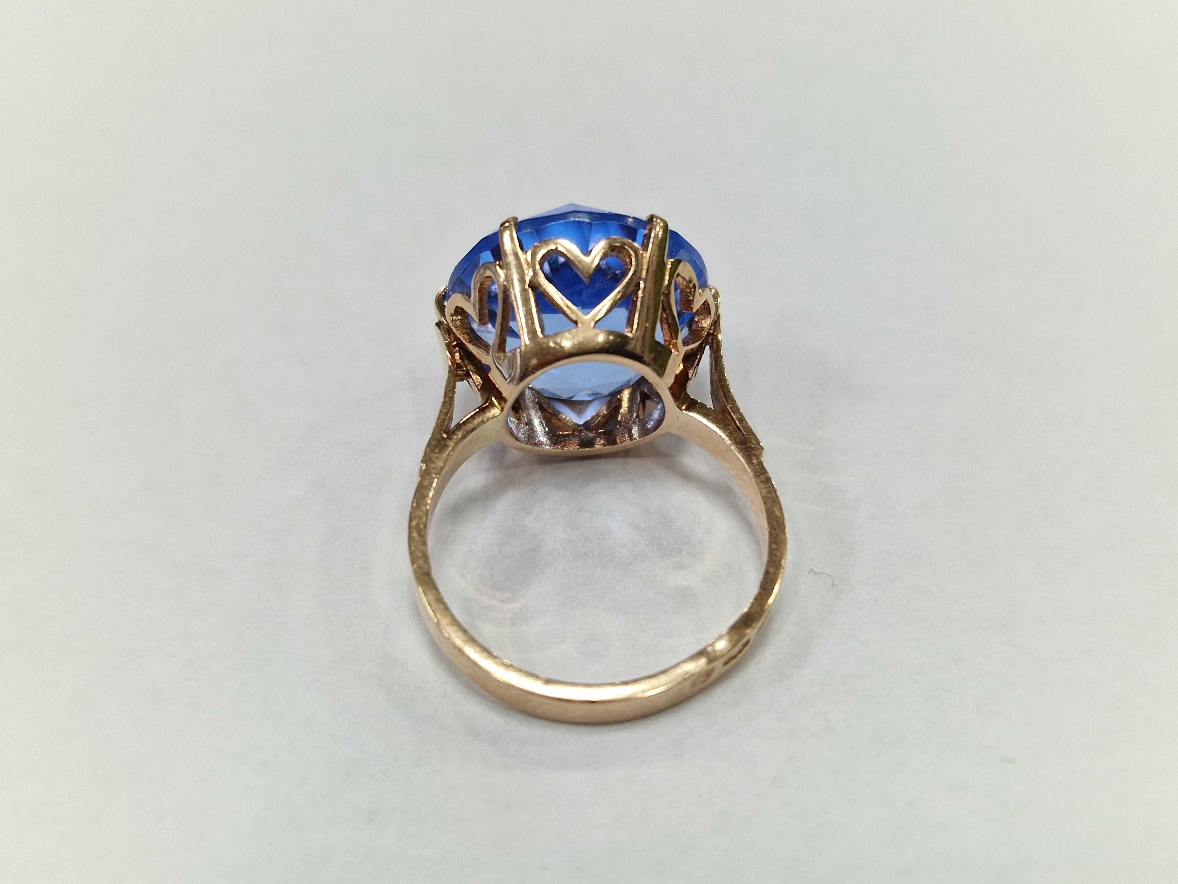 WARMET! Złoty pierścionek/ 585/ 6.26 gram/ R14/ Kwarc 10.67 CT/ wycena