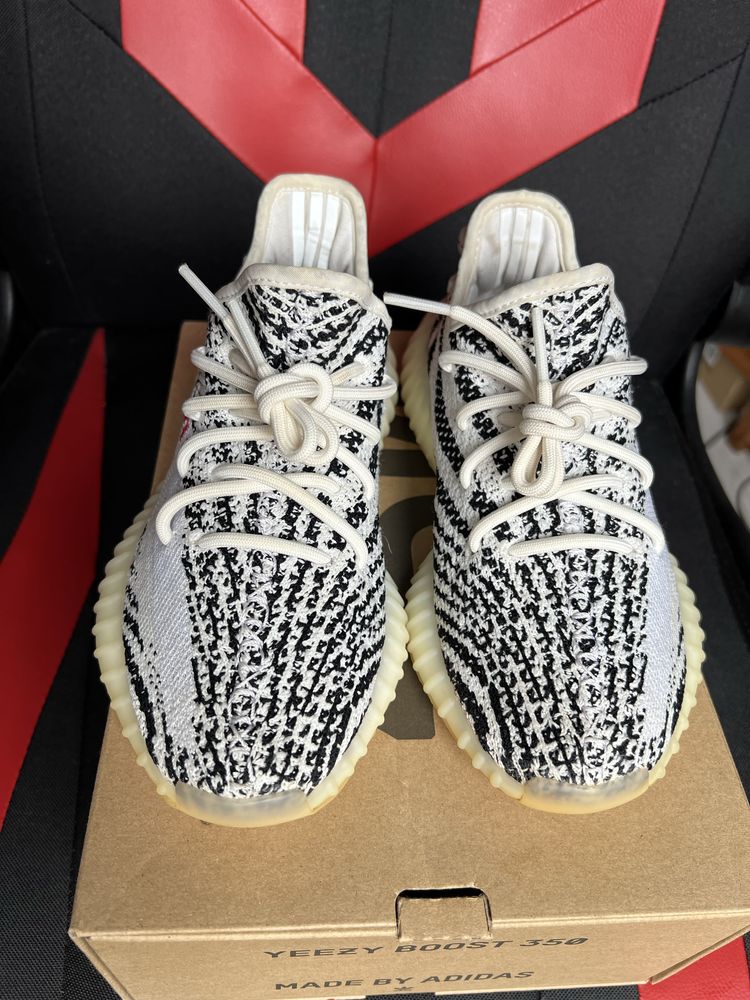 Adidas Yeezy Boost 350 V2 Zebra sneakersy czarno białe Kanye 37 1/3