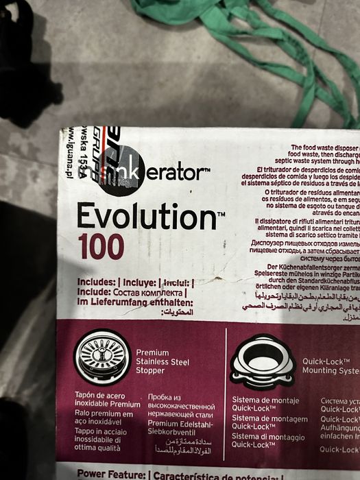 insinkerator evolution 100 młynek koloidalny + przycisk