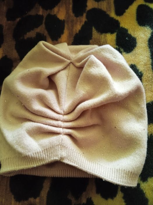 Czapka pudrowy róż + szalik z polaru