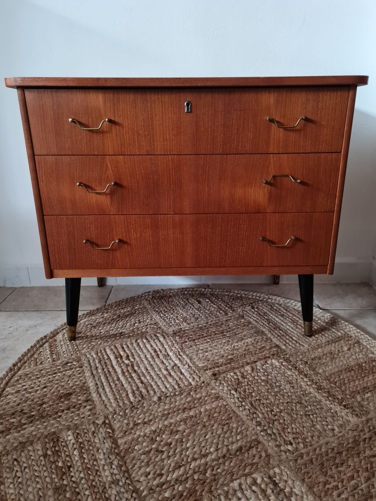 Komoda tekowa z szufladami,skandynawski design,Szwecja lata 60,mid-c