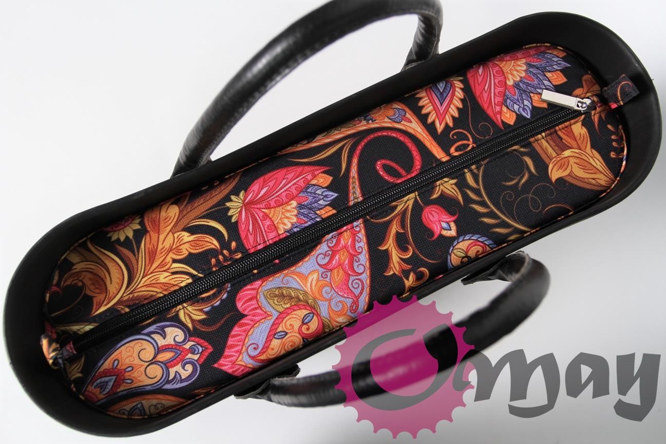 Czarny organizer do OBAG STANDARD orient czarny żółty 2 kieszenie OMAY