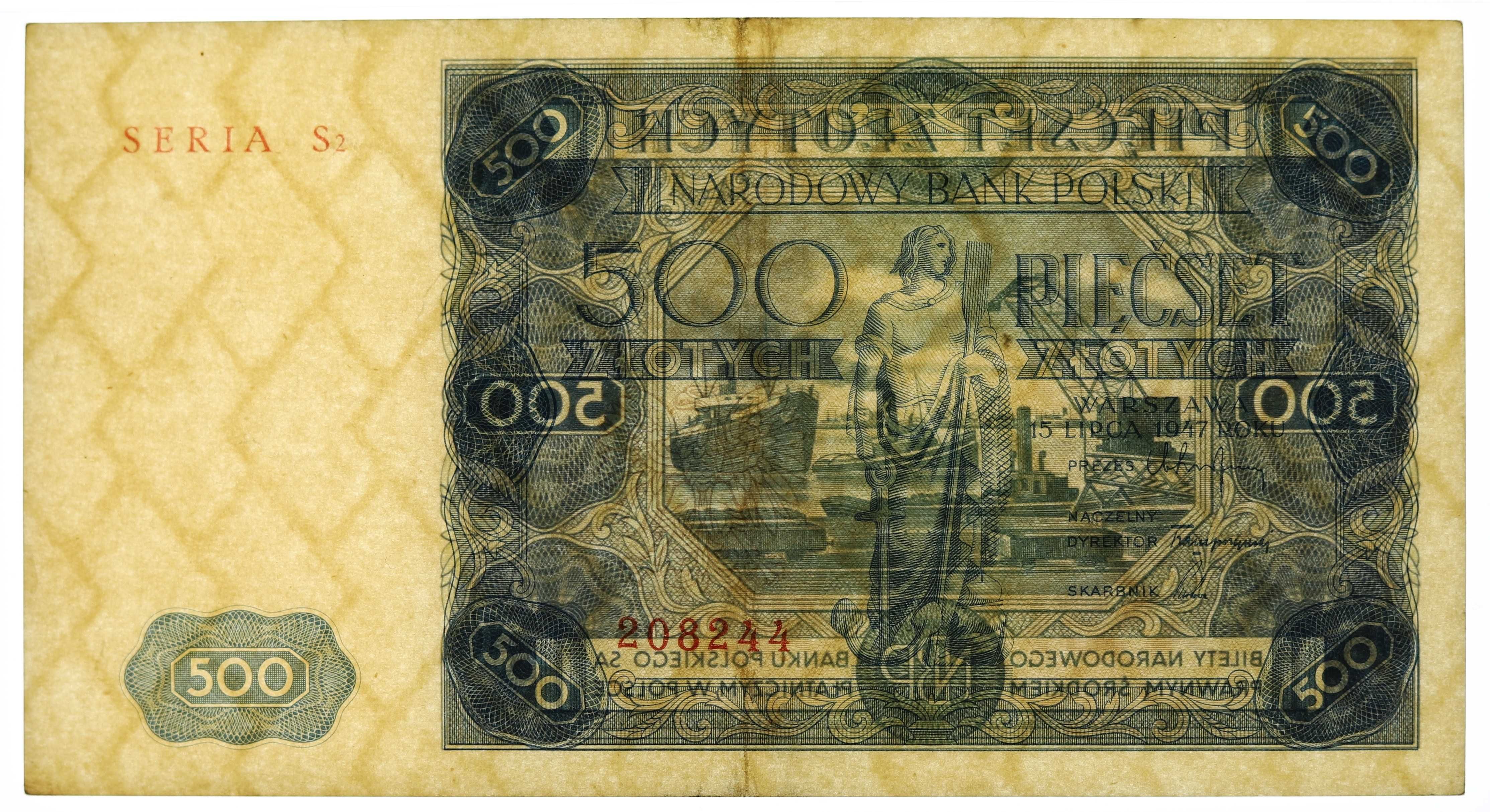 500 złotych 1947 - S2 - PMG 55