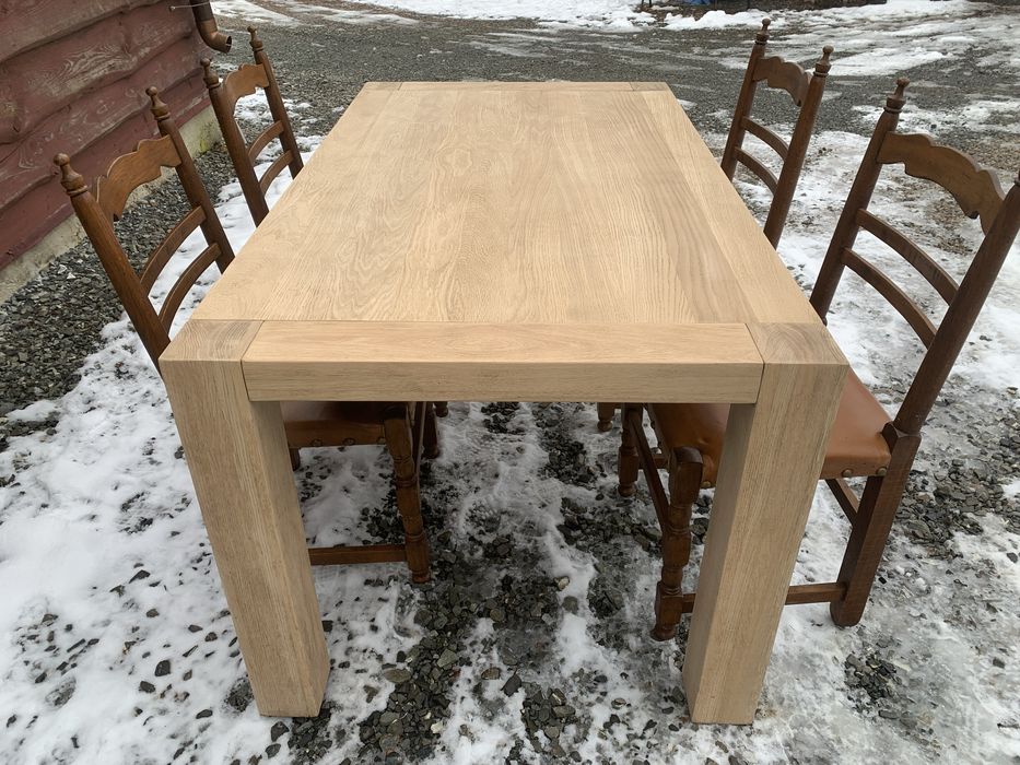 Stół dębowy oczyszczony prosty 160 cm