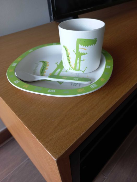 Conjunto alimentação bébé em bambu