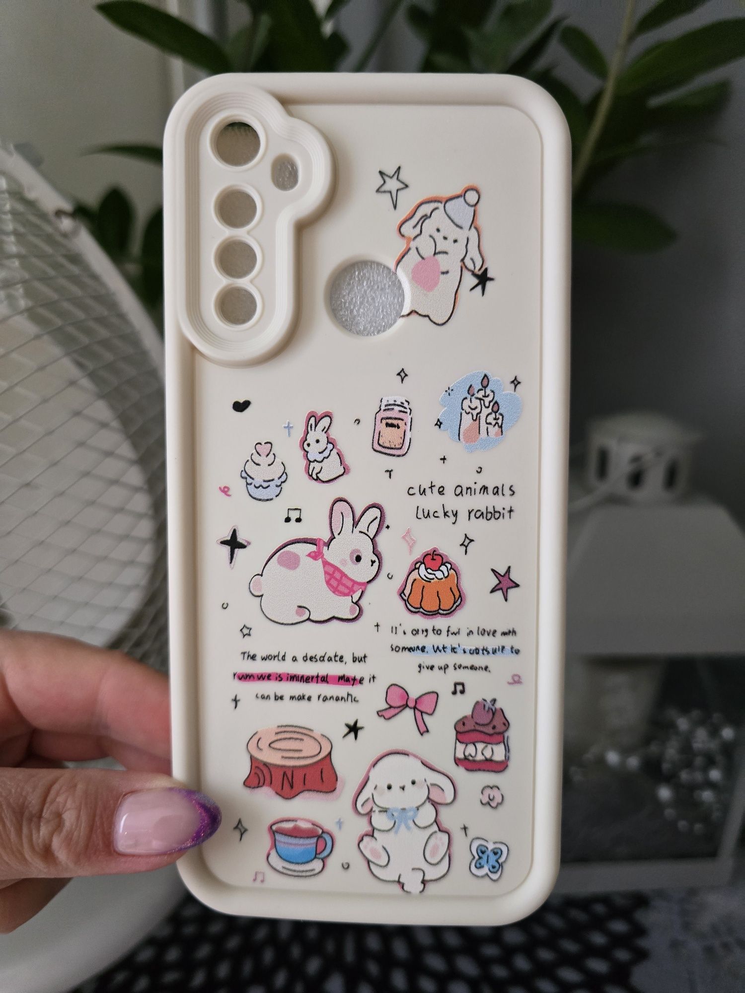 Etui w króliczki do telefonu oppo realme 5 Tyy1113