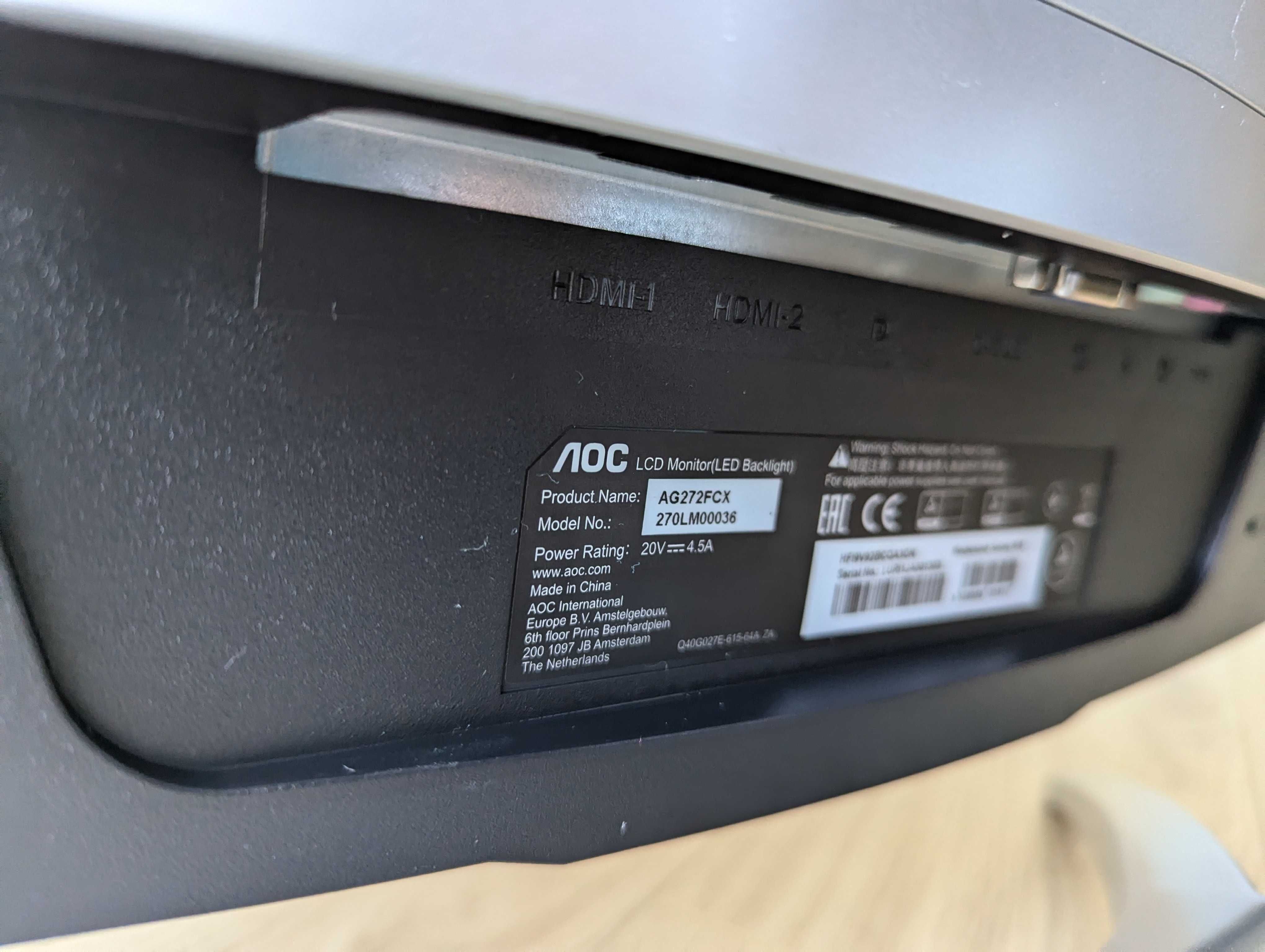 Monitor gamingowy AOC AG272FCX 27" FHD 144hz VA