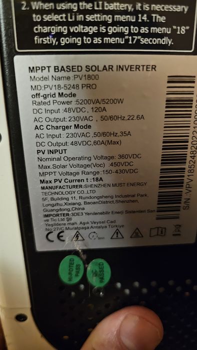 ИНВЕРТОР Solar inverter 5200VA