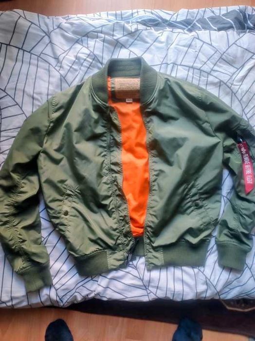 Alpha Industries Ma-1 Kurtka Bomberka Jesienna zielona pilotka  M