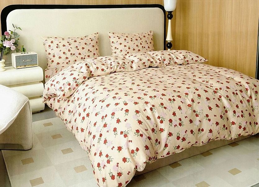 Pościel 200x220/3 części Satyna Bawełniana Aida Komplet 2x Poszewka