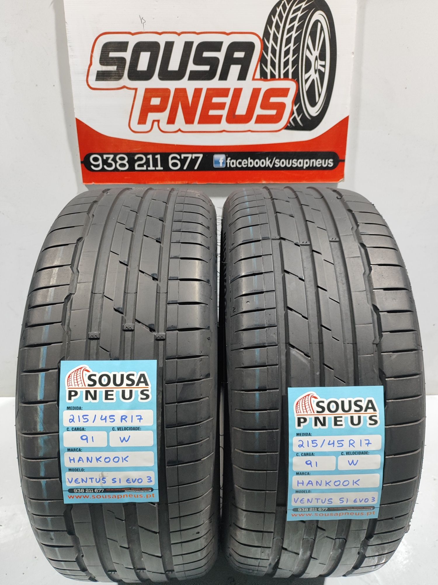 2 pneus semi novos 215-45R17 Hankook - Oferta dos Portes