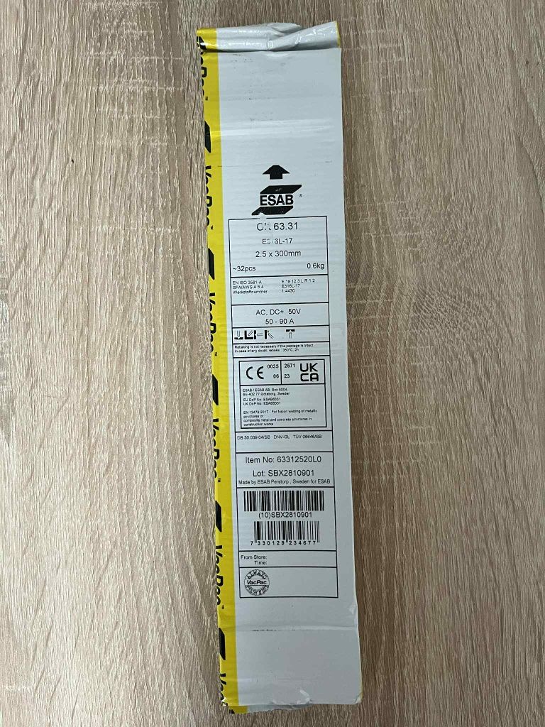 Elektrody esab 48.00 grubość 3.2 i 2.5 nowe