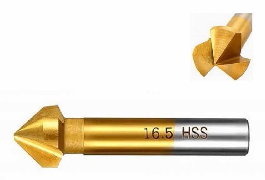 Pogłębiacz stożkowy - Fazownik - frez 90' HSS TiN 16,5mm