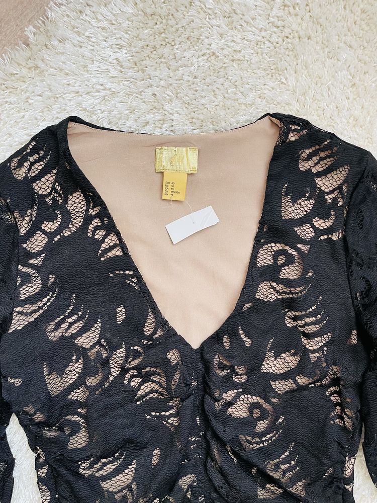 Вечірня сукня чорна гіпюрова платье zara ажурна сукня h&m