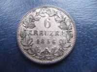 Stare monety 6 krajcarów 1856 Bawaria Niemcy srebro