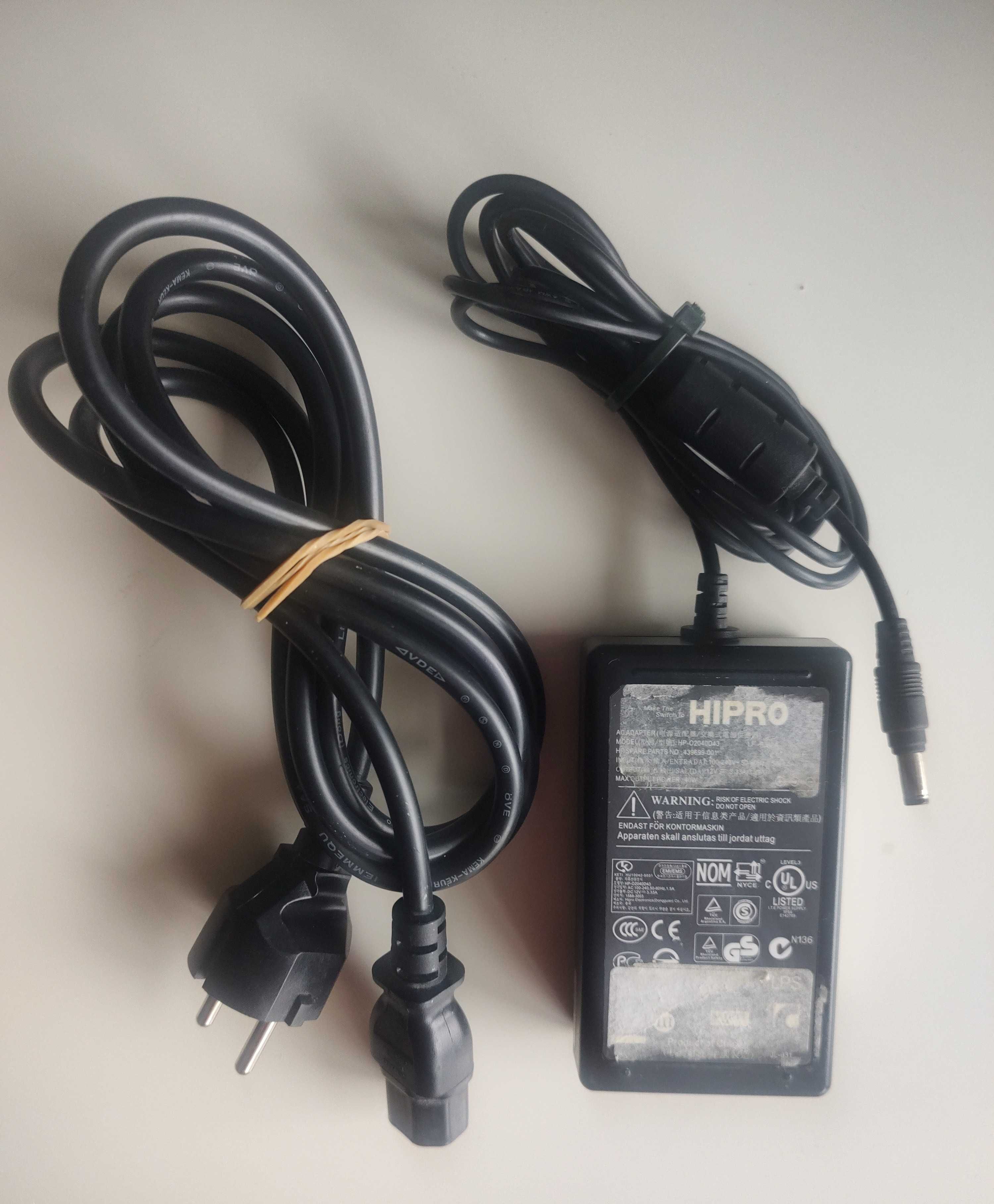 Zasilacz Hipro 12 v 3.33A HP-02040D43