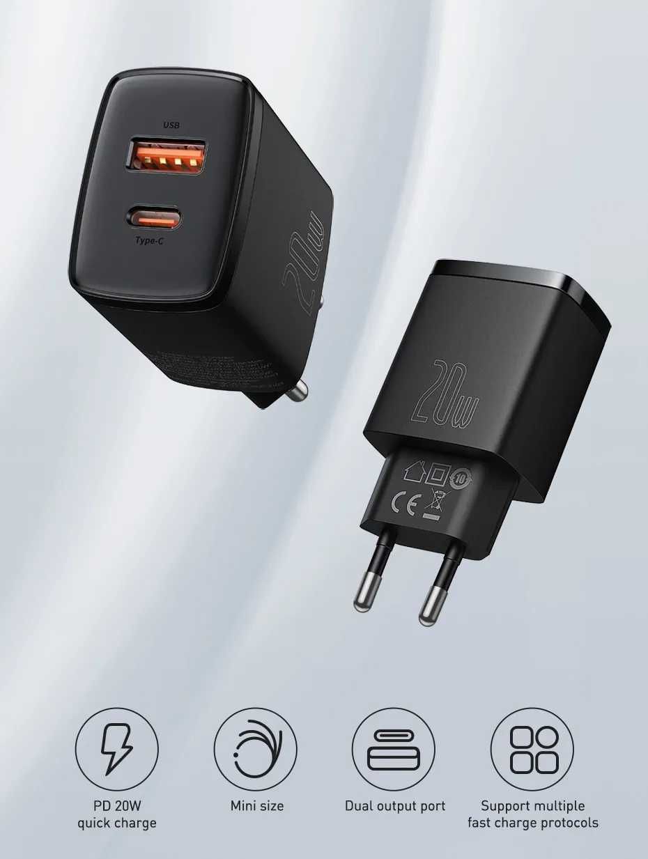 Baseus ładowarka USB-C USB 20W 3A QC PD