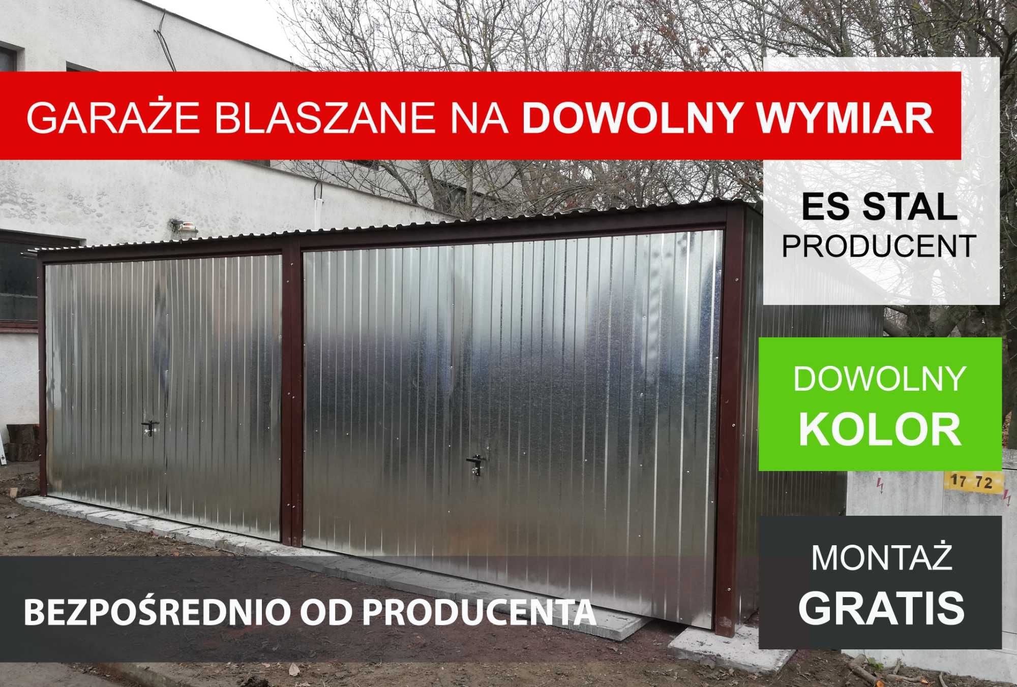 Garaż Blaszany - DREWNOPODOBNY- 3x5 - NISKA CENA - Blaszak - ESSTAL