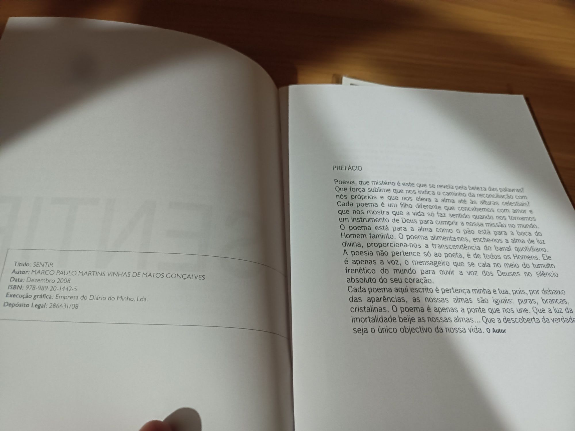 Vendo livro Sentir